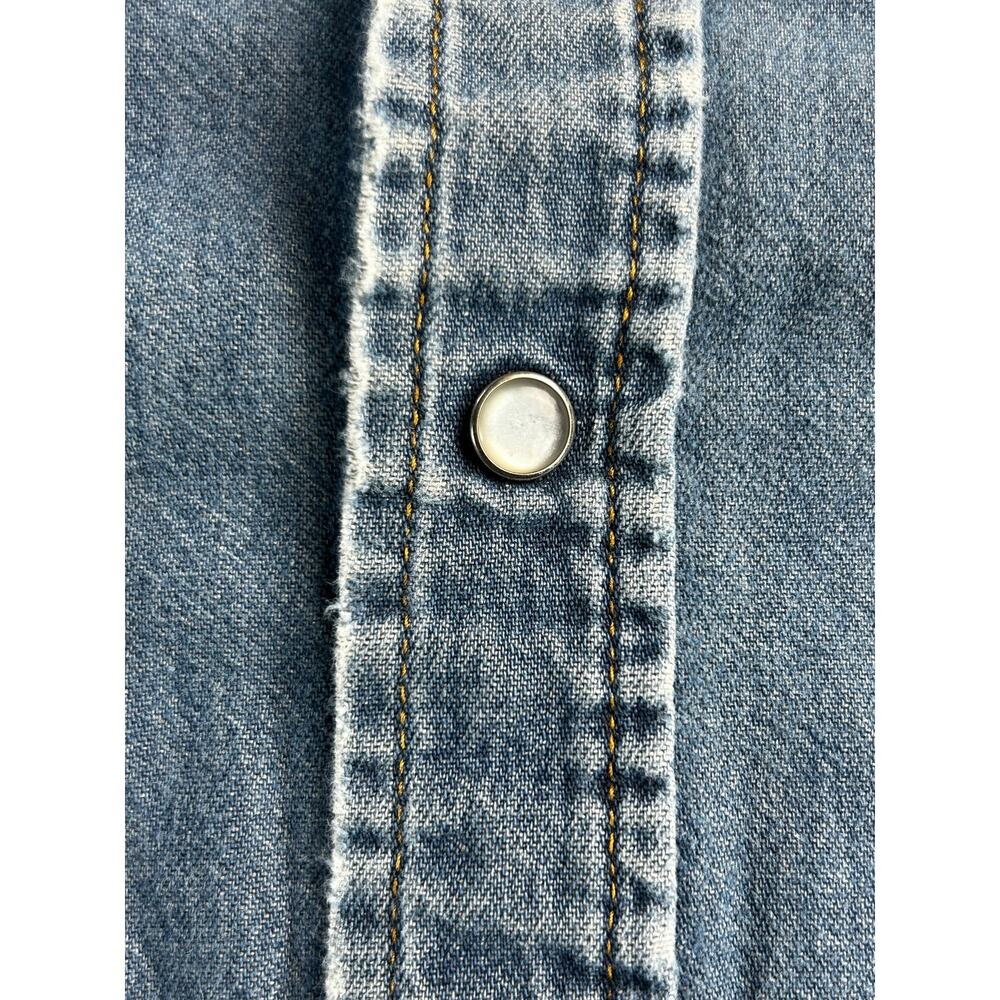 Wrangler FR Flame Resistant Western Denim Work Shirt Men's Medium Regular - Picture 13 of 16
